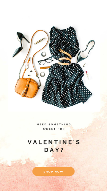 Valentines Stylish clothes and Accessories Instagram Story Design Template