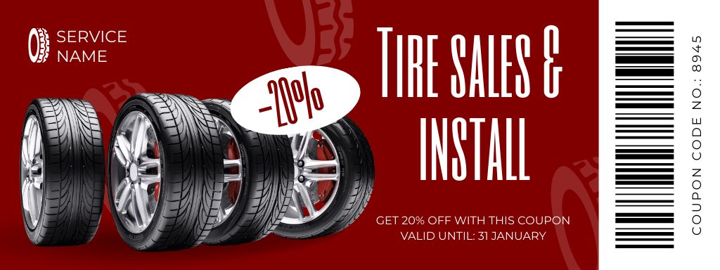 Template di design Sale Offer of Car Tires Coupon