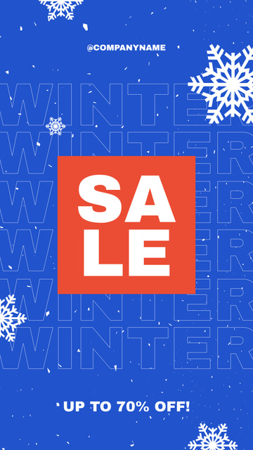 Winter Sale Announcement with Cute Snowflakes Instagram Story Tasarım Şablonu