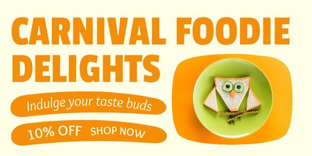 Discount On Admission To Foodie Carnival Twitter Design Template