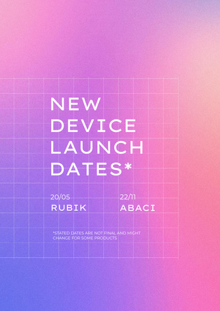 Announcement of New Device Launch Poster A3 Πρότυπο σχεδίασης