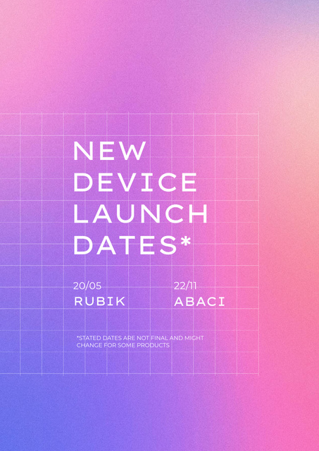 Announcement of New Device Launch Poster A3 Šablona návrhu