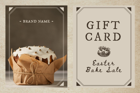 Easter Bake Sale Announcement with Easter Cake Decorated with Sprinkles Gift Certificate Design Template
