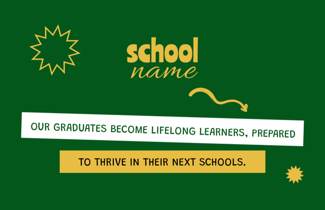 Promotion for School And Preparation For Lifelong Learning Business Card 85x55mm Šablona návrhu