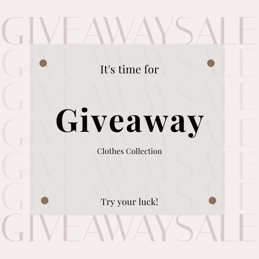 Fashion Giveaway Announcement Instagramデザインテンプレート