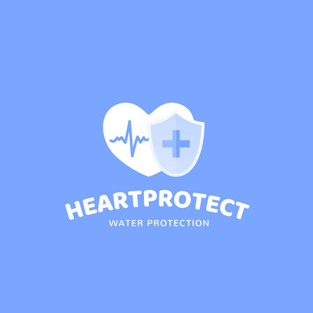 Designvorlage Heart protect logo design für Logo