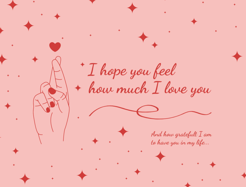 Feel My Love in Valentine's Day Postcard 4.2x5.5in – шаблон для дизайна