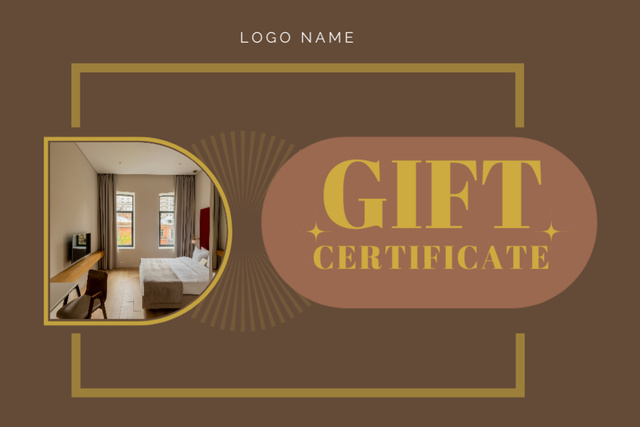Interior Goods Brown Gift Certificate Modelo de Design