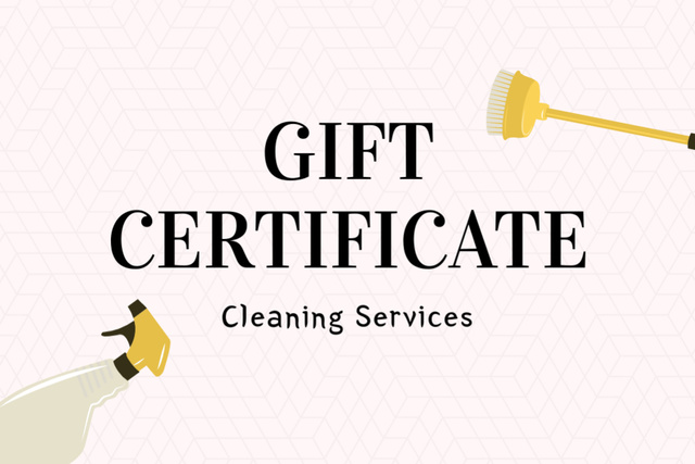 Ontwerpsjabloon van Gift Certificate van Cleaning service Gift Certificate
