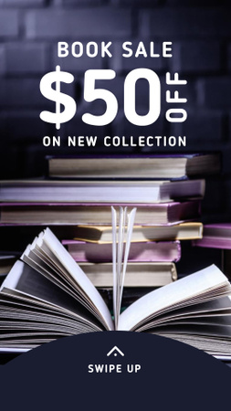 Books Sale Announcement Instagram Story Design Template