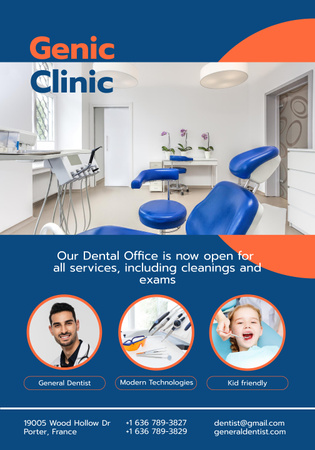 Dentist Services Offer Poster 28x40in Design Template