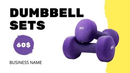 Platilla de diseño Offering Favorable Prices for Dumbbells for Fitness Label 3.5x2in