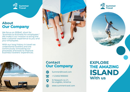 Ontwerpsjabloon van Brochure van Aanbieding van toeristische reizen naar verbazingwekkende eilanden