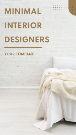 Plantilla de diseño de Conceptos mínimos de diseño de interiores beige y blanco Mobile Presentation 