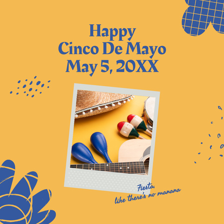 Cinco de Mayo Yellow'dan Tebrik Instagram Tasarım Şablonu