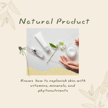 Luonnollisten ihonhoitotuotteiden myynti Instagram Design Template