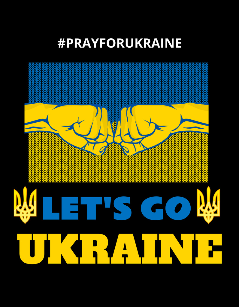 Designvorlage Let's Go Ukraine für T-Shirt