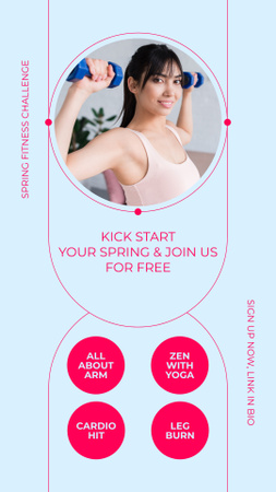 Template di design Spring Fitness Challenge Instagram Video Story