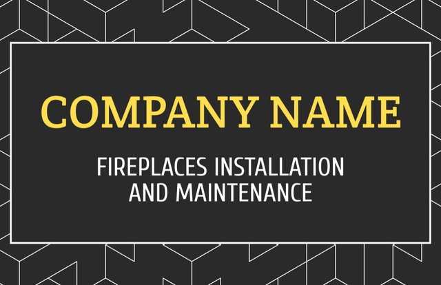 Fireplaces Installation and Maintenance Grey Business Card 85x55mm Design Template