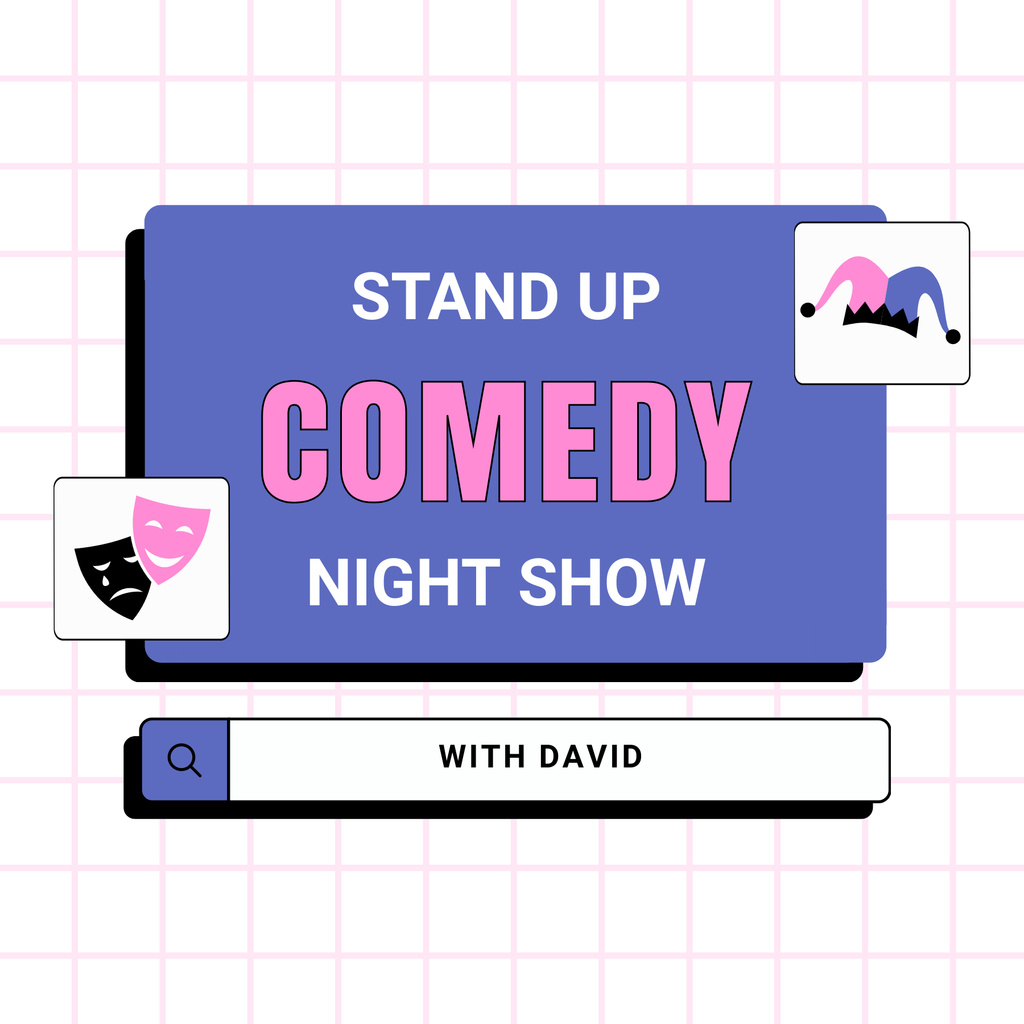 Announcement of Stand-up Comedy Night Show Podcast Cover Tasarım Şablonu