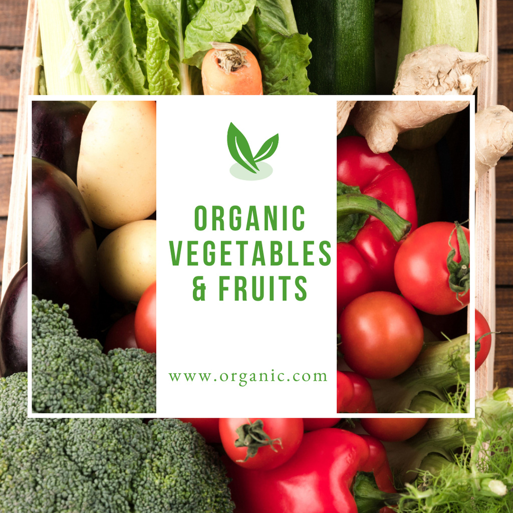 Designvorlage Offer of Organic Vegetables and Fruits für Instagram
