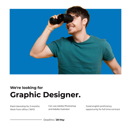 Open Position of Graphic Designer Instagram Design Template