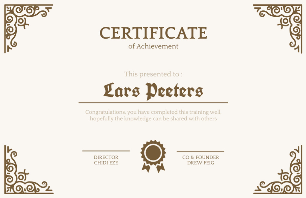 Award of Appreciation in White Certificate 5.5x8.5in – шаблон для дизайна