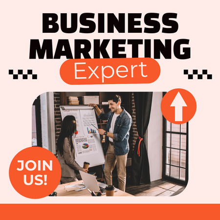 Reliable Business Marketing Expert Services Offer In Orange Instagram AD Design Template