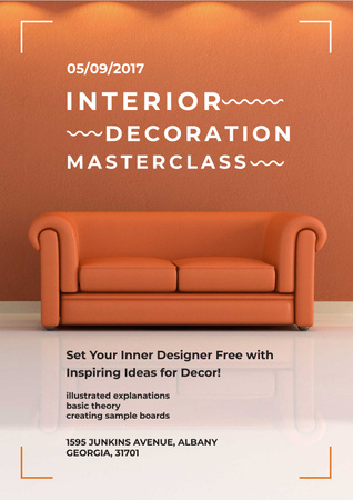 Plantilla de diseño de Masterclass of Interior decoration Poster 