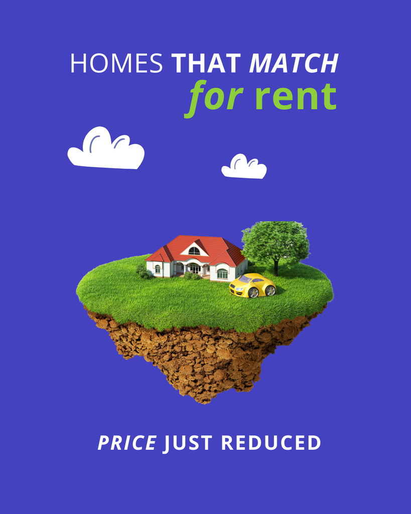 Best Homes for Rent Offer on Blue Poster 16x20in Tasarım Şablonu