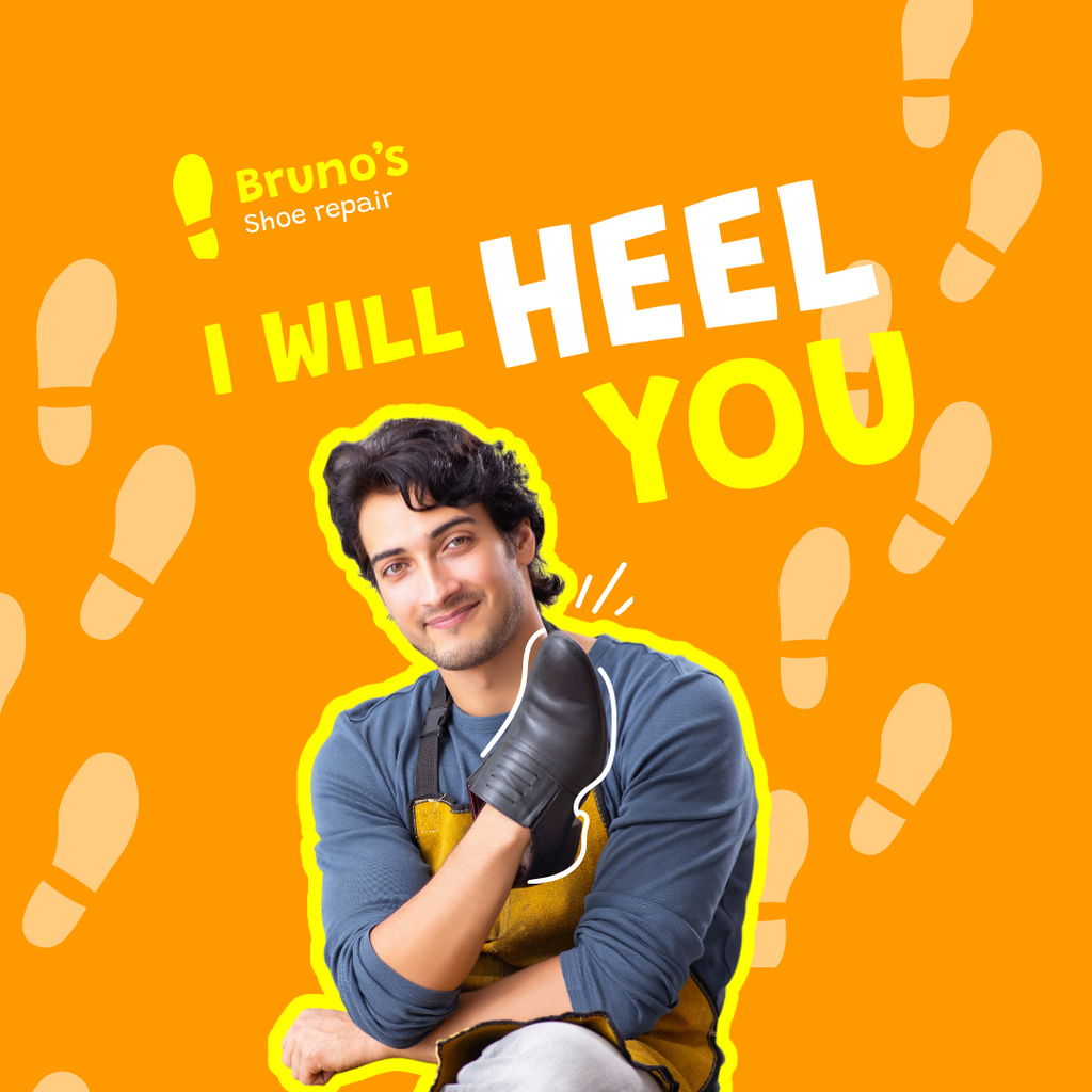 Platilla de diseño Funny Promotion of Shoe Repair Services Instagram