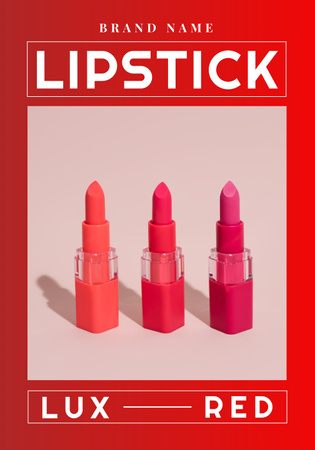 Female Lips Offer on Red Poster 28x40in Design Template