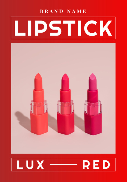Female Lips Offer on Red Poster 28x40in Šablona návrhu