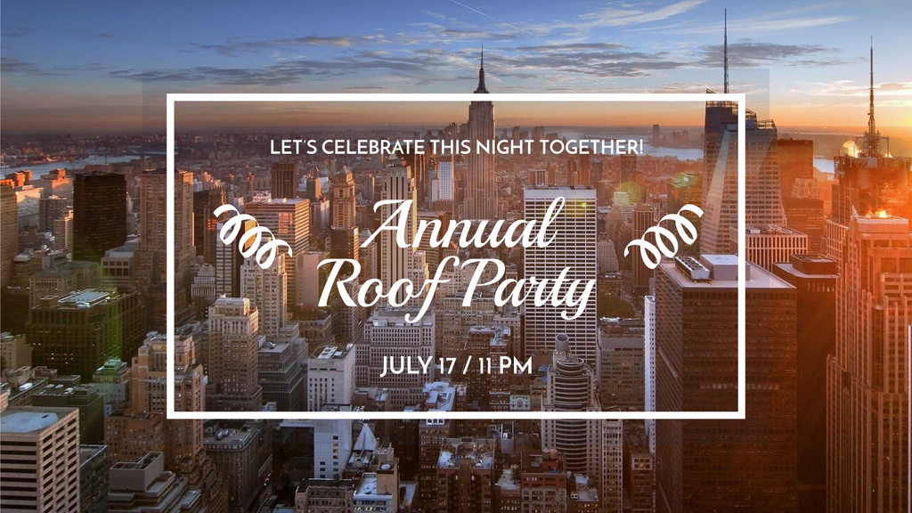 Annual Roof Party Announcement FB event cover – шаблон для дизайну