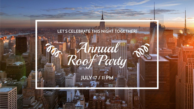 Designvorlage Annual Roof Party Announcement für FB event cover