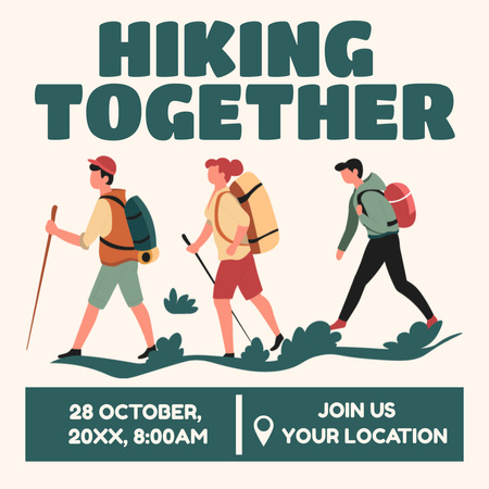 Hiking Inspiration with Tourists Instagram Design Template
