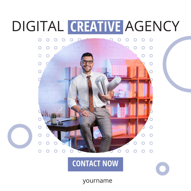 Digital Creative Agency Services Offer Instagram AD Šablona návrhu