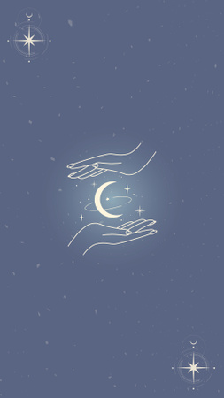 Viileitä Moonlight-kuvituksia Instagram Highlight Cover Design Template