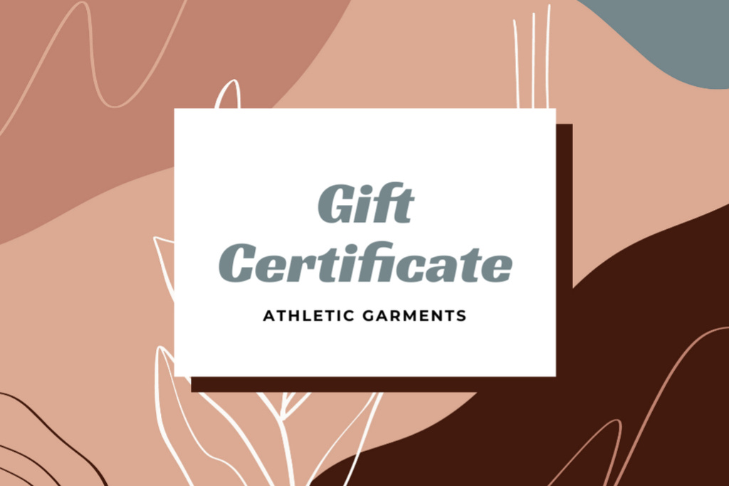 Sports Clothes Ad on Abstract Pattern Gift Certificate – шаблон для дизайна