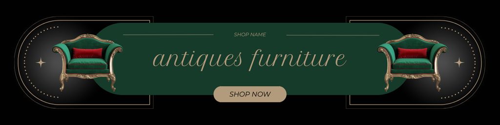 Ontwerpsjabloon van Twitter van Remarkable Armchairs Collection Offer In Antiques Shop