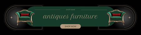 Ontwerpsjabloon van Twitter van Opmerkelijke Fauteuils Collectie Aanbieding In Antiekwinkel