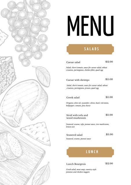 Restaurant dishes list Menu – шаблон для дизайна