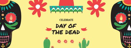 Day of the Dead Celebration Announcement Facebook cover Design Template