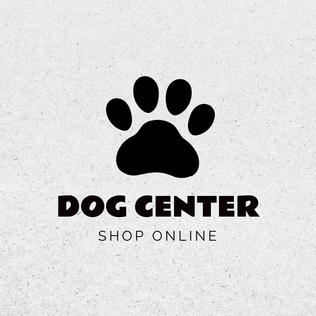 Pet Shop Ad with Cute Paw Print Logo Design Template