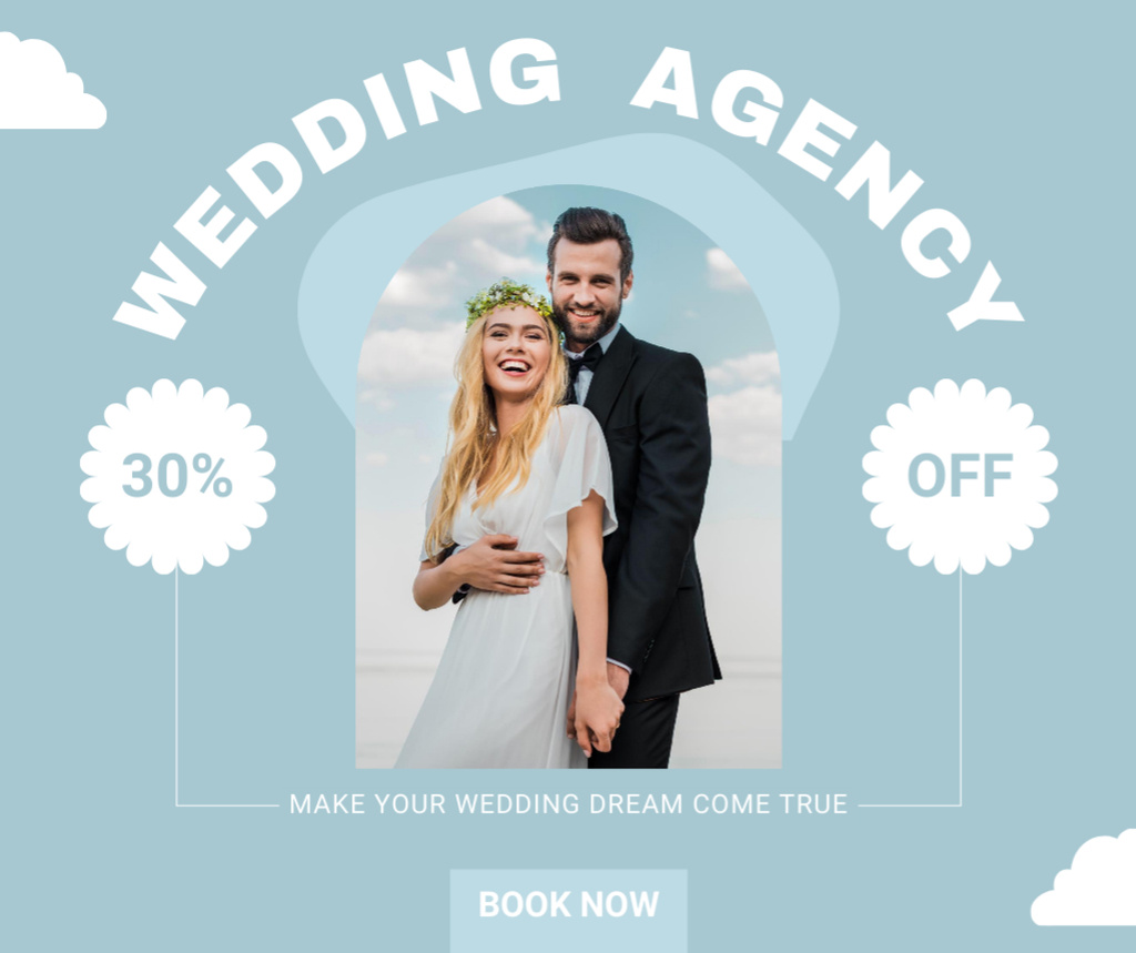 Wedding Agency Discount Offer Facebook Modelo de Design