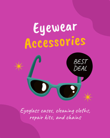 Plantilla de diseño de La mejor oferta en gafas de sol con montura vívida y moderna Instagram Post Vertical 