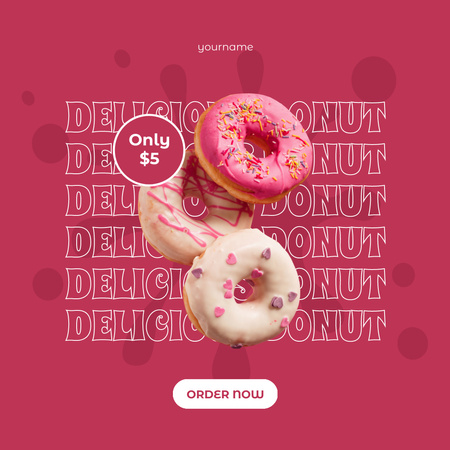 Offer of Sweet Delicious Donuts Instagram Design Template