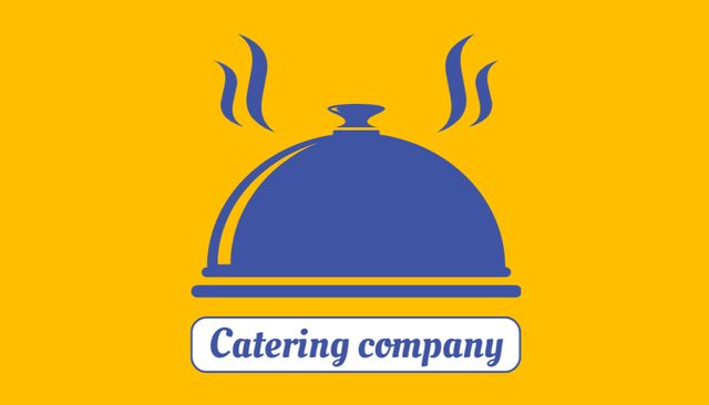 Catering Company Ad with Dish Business Card US Design Template
