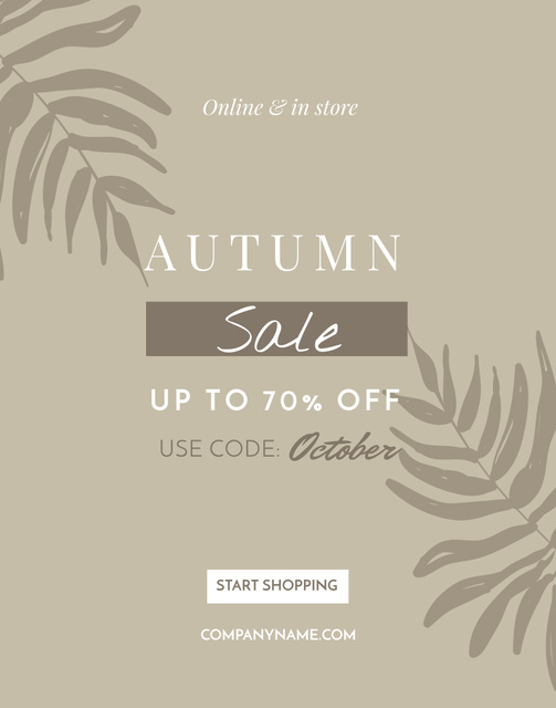 Fall Collection Sale Announcement With Promo Code Poster 22x28in Design Template