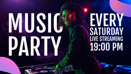 Platilla de diseño Live Streaming of Music Party Youtube